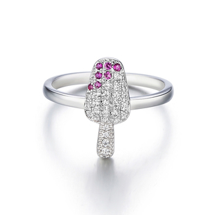 Glam Ever冰淇淋系列彩色可爱棒冰开口可调节戒指中指食指环尾戒