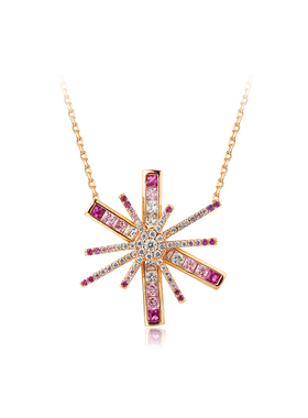 Glam Ever烟花系列 金色大气/银白色烟花造型长款项链女锁骨链