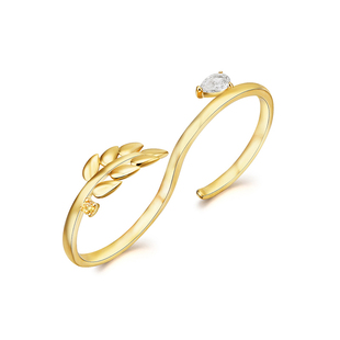 Glam Ever麦穗系穗缠绕双指戒指可调节网红少女简约气质双指戒