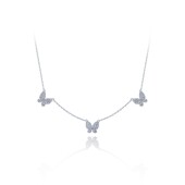 Glam Ever少女心三只蝴蝶项链女 甜美小众设计轻奢锁骨链颈链