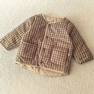 90-100码~外贸日单秋冬款男童装 轻薄柔软按扣口袋休闲棉服棉袄