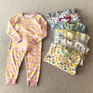 外贸日单四季 160 款 男女童装 偏小 纯棉卡通家居服内衣套装 110