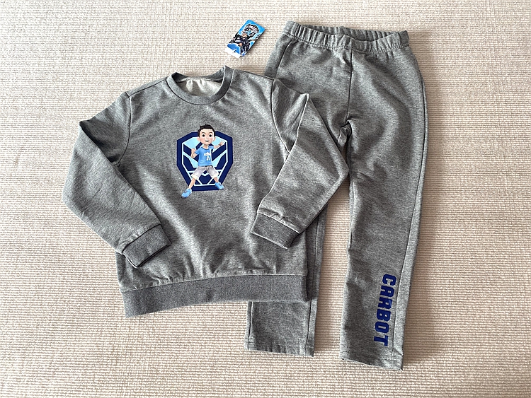 120-130码~外贸韩单春秋款男童装 纯棉细毛圈圆领卫衣卫裤套装