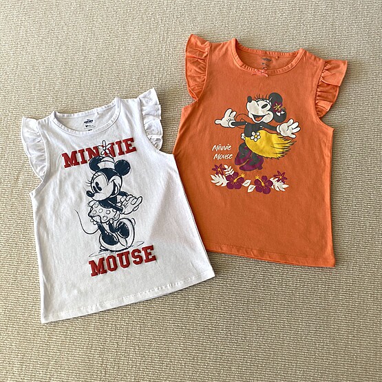 2-12岁~外贸Y单夏款女童装 纯棉卡通小飞袖短袖T恤