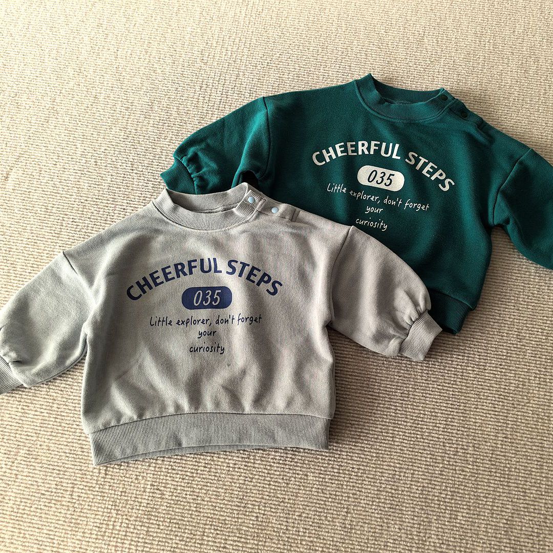 80-140码~外贸日单春秋款男女童装 细毛圈字母蝙蝠袖宽松短款卫衣