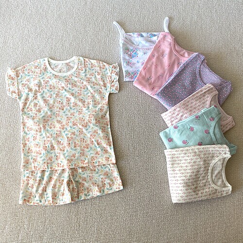 110-150码~外贸韩单夏装女童装 竹节棉薄款家居服空调服套装