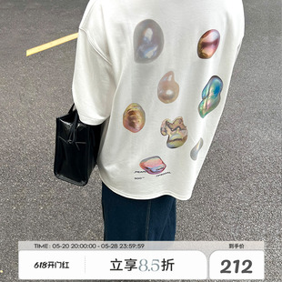珍珠幻象 T恤 MODITEC 23SS 印花短袖 GALI蒋文涵 图案复古数码