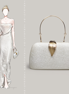 配旗袍晚宴包白色精致独特小包包女手拿手包新款高端晚礼服手提包