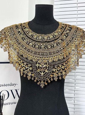 刺绣披肩手袖一套欧美假袖假领子女新款晚宴舞会礼服旗袍外搭坎肩