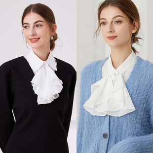 衣领 衬衫 韩版 打底假领子女百搭蝴蝶结白色毛衣卫衣假衣领春秋冬季