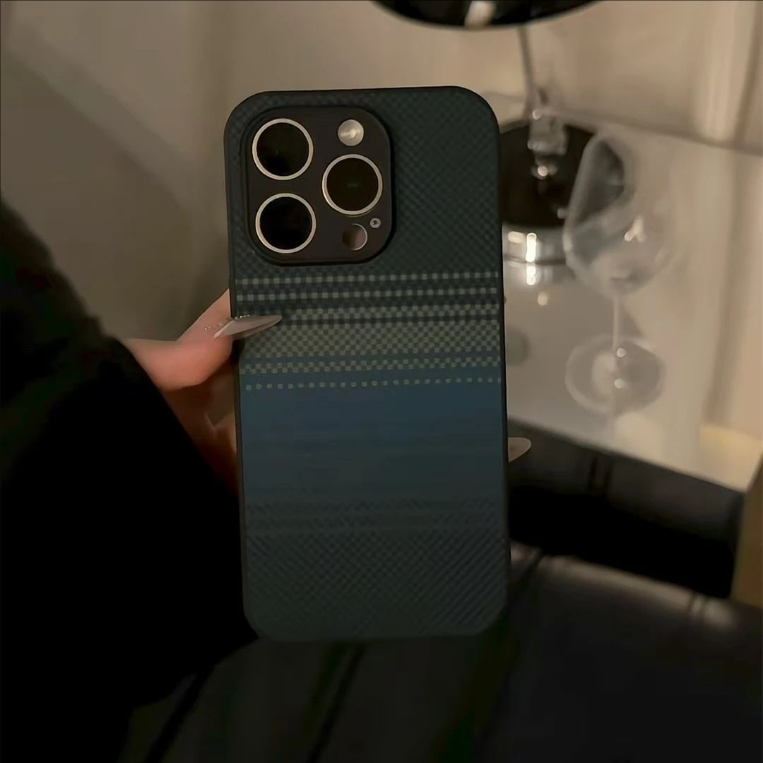 肤感直角边纤维纹手机壳