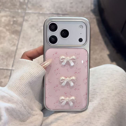 碎花立体蝴蝶结手机壳
