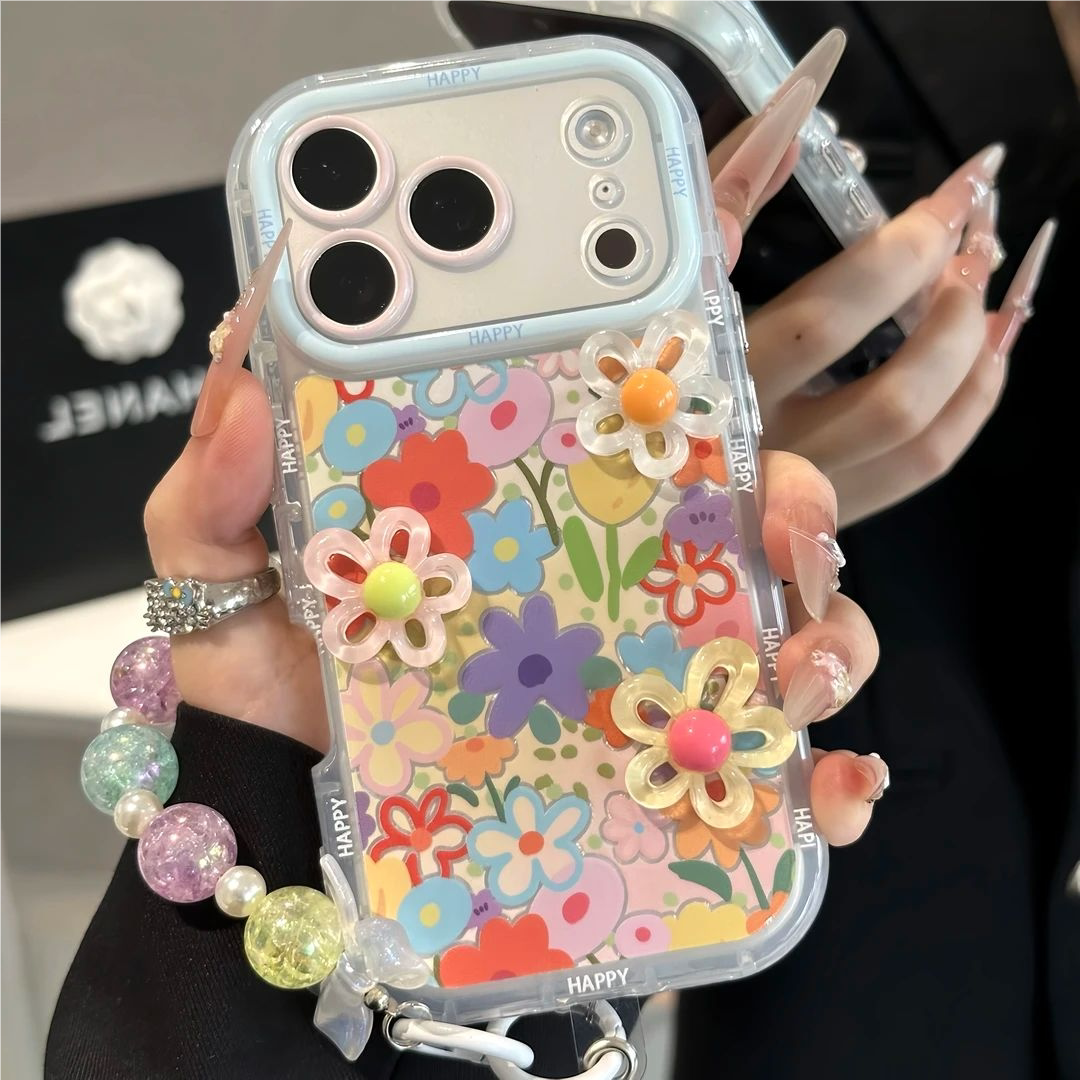 春季氛围感彩色碎花手机壳适用IPhone17promax全包苹果17Air个性16/15plus小众小米17pro新款Reno15/14保护套