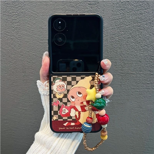 适用小米MIXFLIP2星星小人折叠手机壳OPPOFINDN2FLIP/N3FLIP可爱华为PURAX个性POCKET2新款P50POCKET保护套女