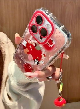 适用于iPhone17/16promax羽纱手机壳小米17/15新款华为pura80红色波点mate80/70情侣vivos50ins风红米保护套