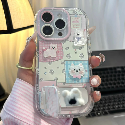 苹果17/16碎花西高地气囊手机壳