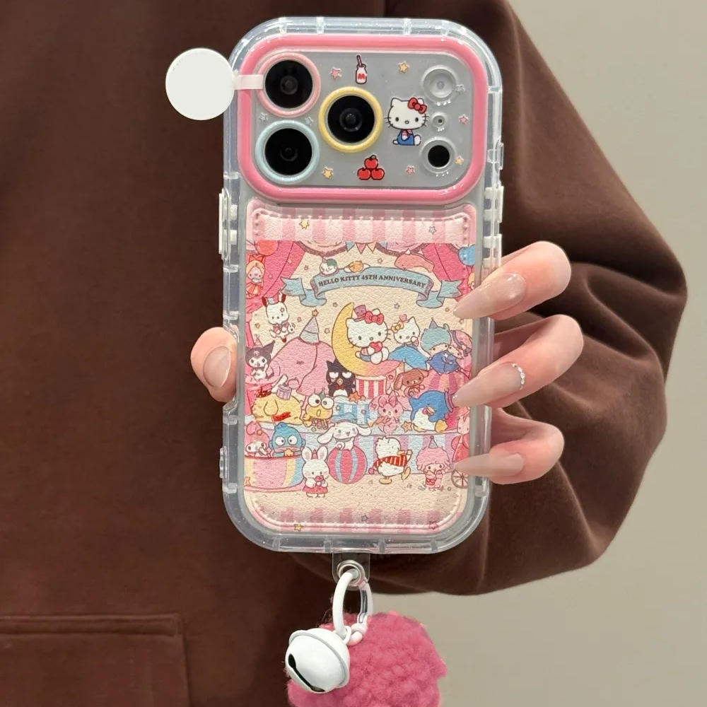 可爱卡通家族派对合集毛铃铛挂绳壳适用苹果17PROMAX手机壳16PM创意细闪华为Mate80PRO个性Pura80皮质保护套,3C数码配件,手机保护套/壳,淘宝优惠券,粉丝福利购,淘宝优惠卷