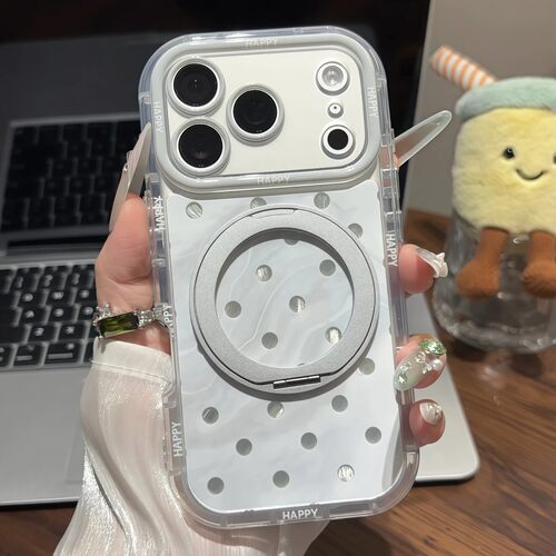 大理石纹波点支架手机保护壳