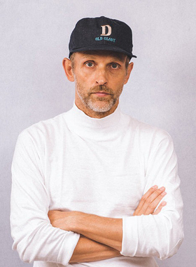 H.W.DOG 复古刺绣六片式 棉麻平檐棒球帽卡车司机帽遮阳男女hwdog