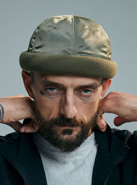 H.W.DOG MA-1尼龙面料日产复古水手卷边帽瓜皮男女秋冬厚款hwdog