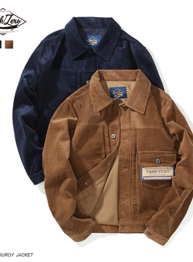 TankZero日本进口灯芯绒美式复古工装夹克外套休闲咔叽春秋