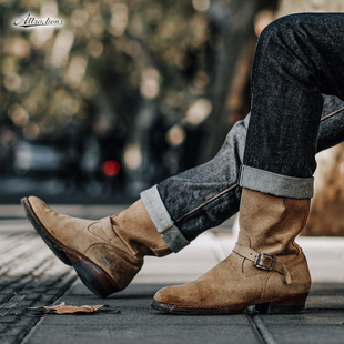 靴 LOT.329翻毛牛皮工程师复古高筒马丁机车工装 Attractions BILT
