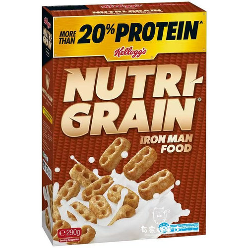 香港代购 Kellogg's家乐氏 NUTRI GRAIN营养麦片圈谷物早餐290g
