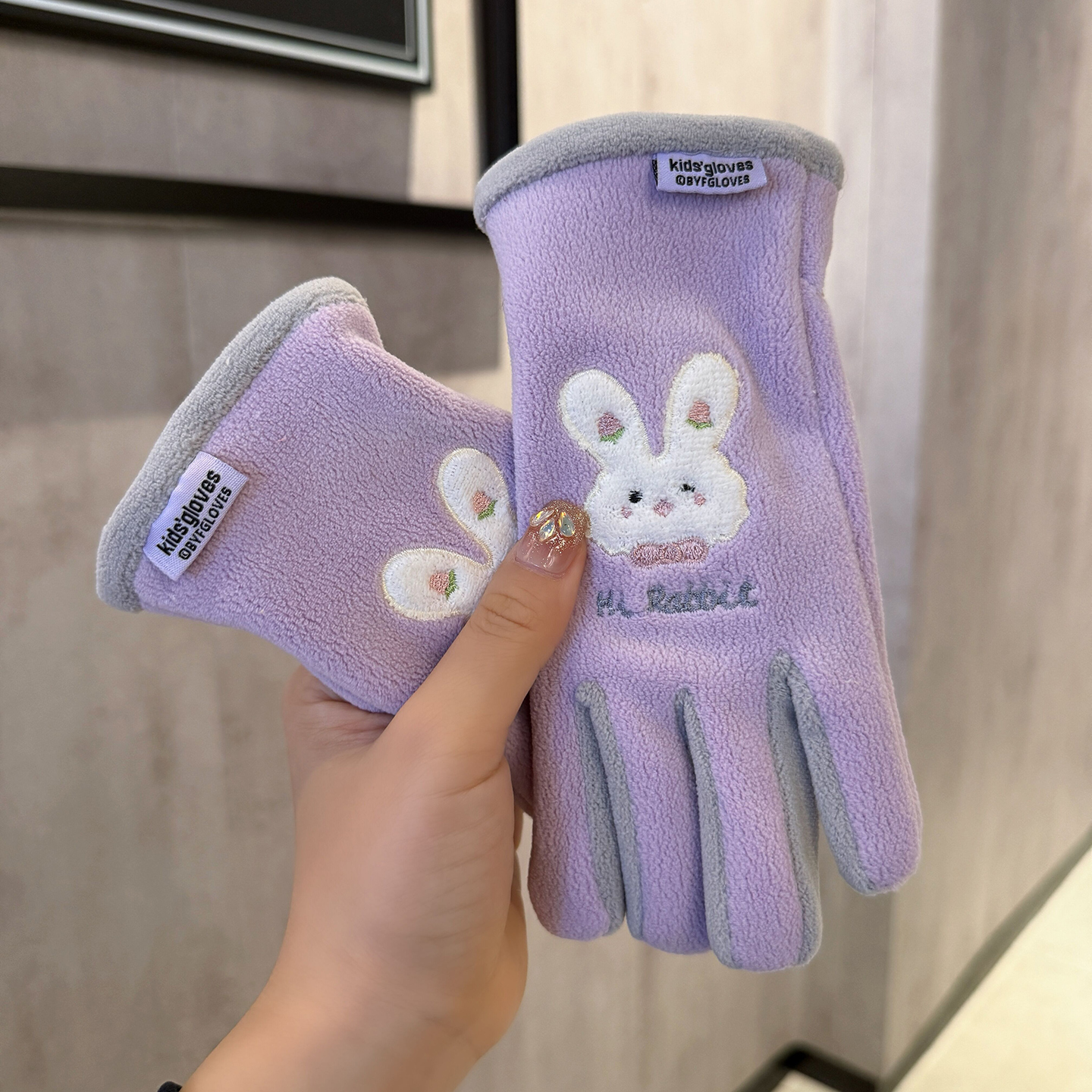 7-13岁儿童手套冬季加绒保暖防寒