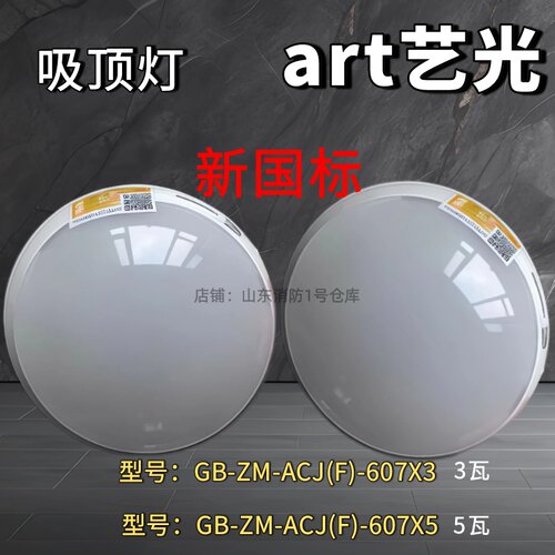 艺光新国标607X5消防应急照明灯1907B3吸顶壁挂3W5瓦 A型集电集控