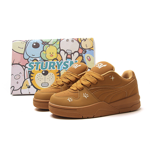 STURYSN 浅棕色厚底面包鞋女潮2025秋冬新款学生百搭运动休闲板鞋