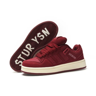 STURYSN 复古酒红厚底面包鞋女ins潮2025春季新款百搭休闲板鞋子