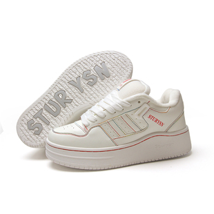 STURYSN 白彩虹厚底面包鞋女5CM增高百搭小白鞋2025春季新款板鞋