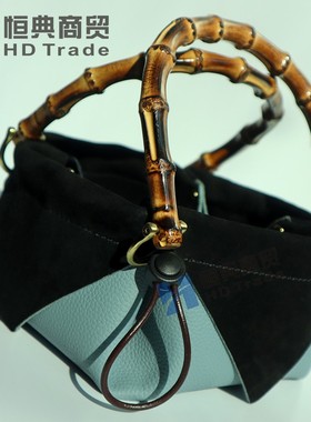 原创手工头层真皮竹节收纳大容量