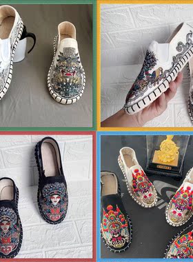 正品布仆绣艺手工刺绣老北京布鞋千层底原创国潮鞋男女款软底布鞋