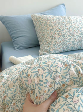 春夏田园小碎花A类全棉双层纱被套单件纯棉宿舍单人被罩150x200cm