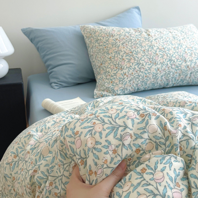 春夏田园碎花全棉双层纱被套单件