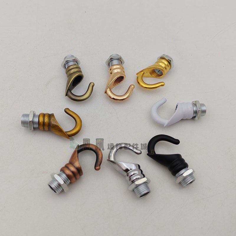 加强型金属挂钩铁钩吊灯承重钩加粗铁吊环吊钩尾牙M10灯具DIY配件