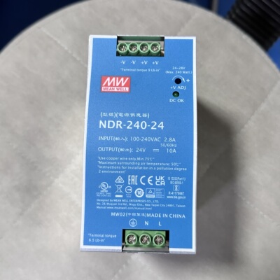 NDR-240-24台湾明纬12V导轨开关电源75/120/480W直流DRP变压器10A