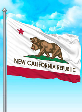 米新加州共和国旗帜90x150cmNCR熊加州旗3x5ft国旗
