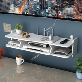 免打孔客厅电视墙上机顶盒架置物架路由器收纳盒卧室挂墙wifi挂架