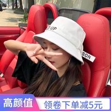 渔夫帽女夏韩版百搭时尚日系纯色可爱学生盆帽子女夏天防晒遮阳帽