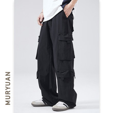 智快鱼潮流前线官方旗舰店素拼男装ggvv男裤子百搭潮流帅气休闲裤