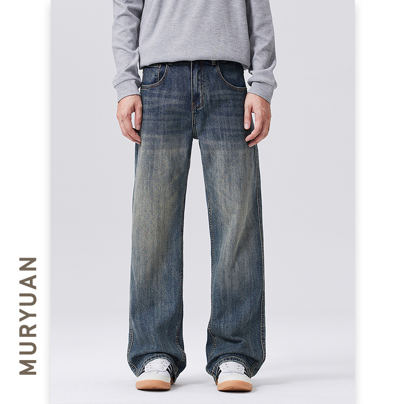 智快鱼潮流前线官方旗舰店素拼男装崔布局笨小孩牛仔裤男潮牌痞帅