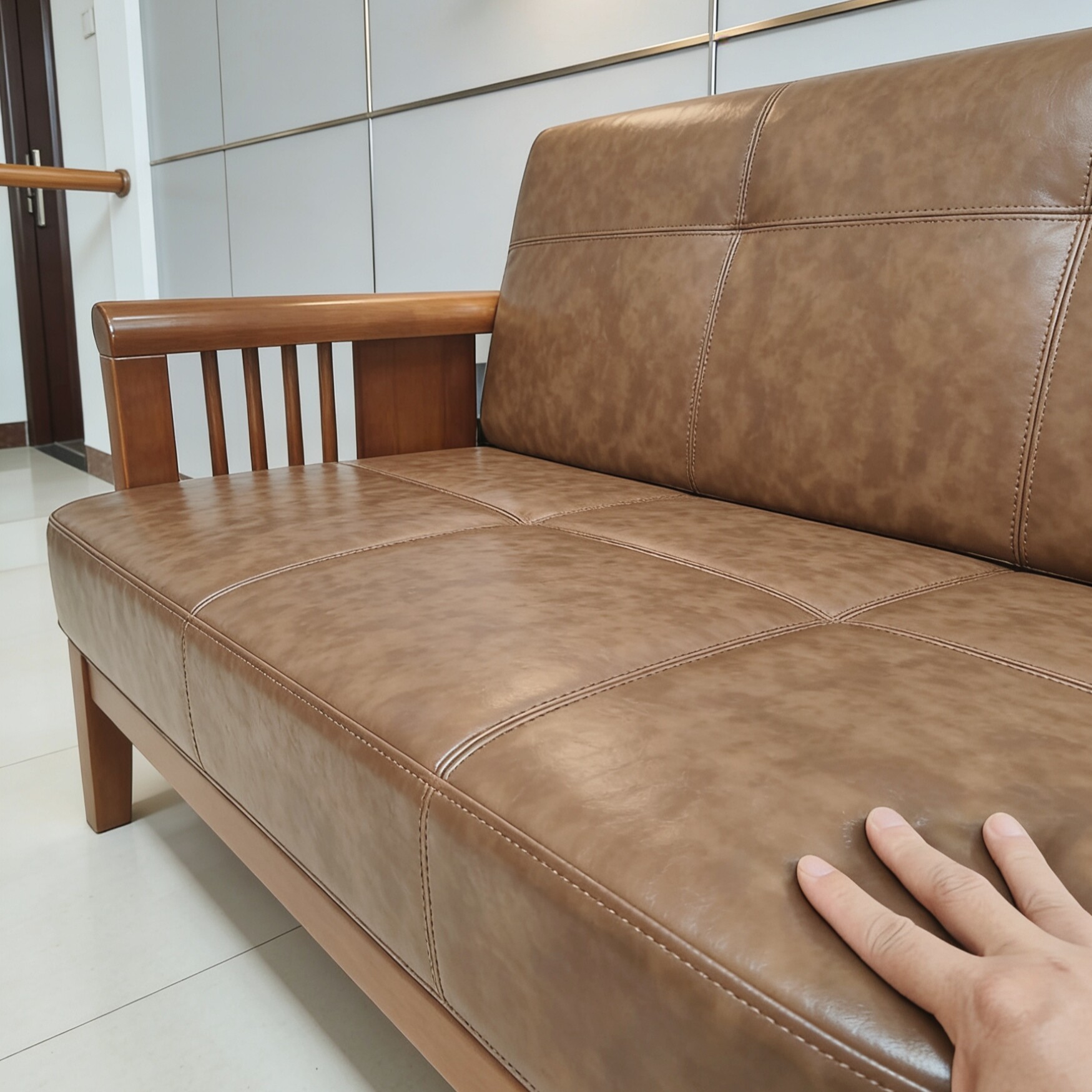 新中式高档油蜡真皮套沙发垫防水沙发垫