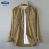 Хлопковая осенняя рубашка, универсальный лонгслив, в американском стиле, свободный крой