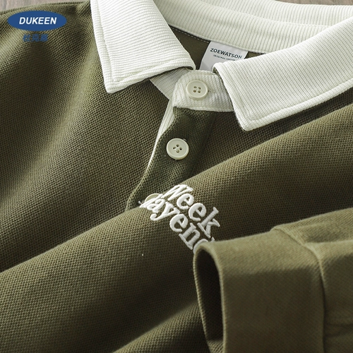 Футболка polo, осенний ретро лонгслив, хлопковая приятная телу толстовка подходит для мужчин и женщин, в американском стиле, с вышивкой