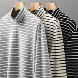 Бархатная демисезонная удерживающая тепло утепленный лонгслив, в американском стиле, высокий воротник