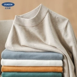 Демисезонный свитер, удерживающий тепло мужской трикотажный лонгслив, в американском стиле, высокий воротник, свободный крой