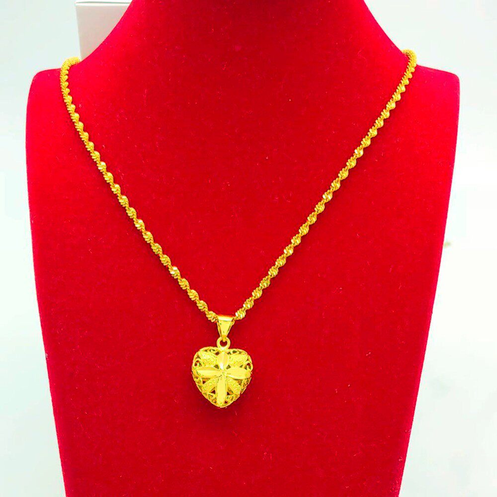 仿越南沙金项链女士款锁骨久不掉色欧币999镀金仿真黄金首饰