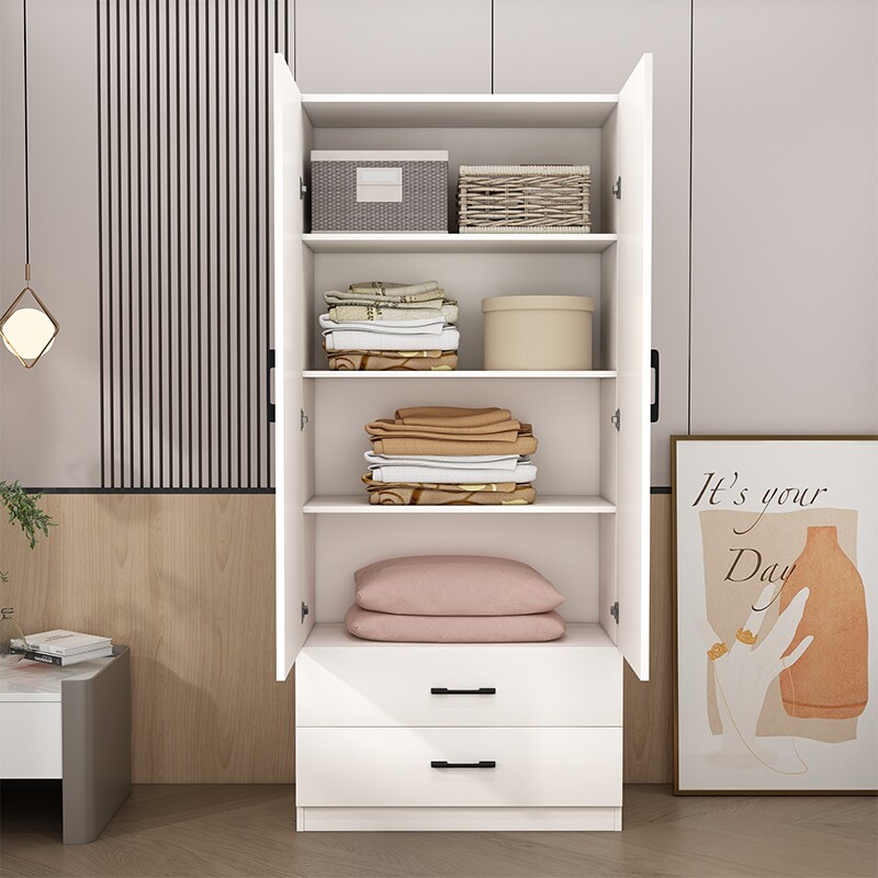 现代家用美容院储物米高宿舍卧室衣柜阳台2经济衣橱结实收纳简约